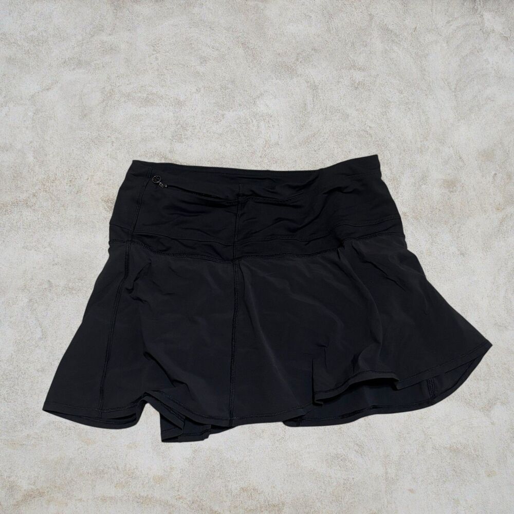 lululemon Hot Hitter Tennis Skirt Size 6 Black Skort Power Luxtreme W8003S